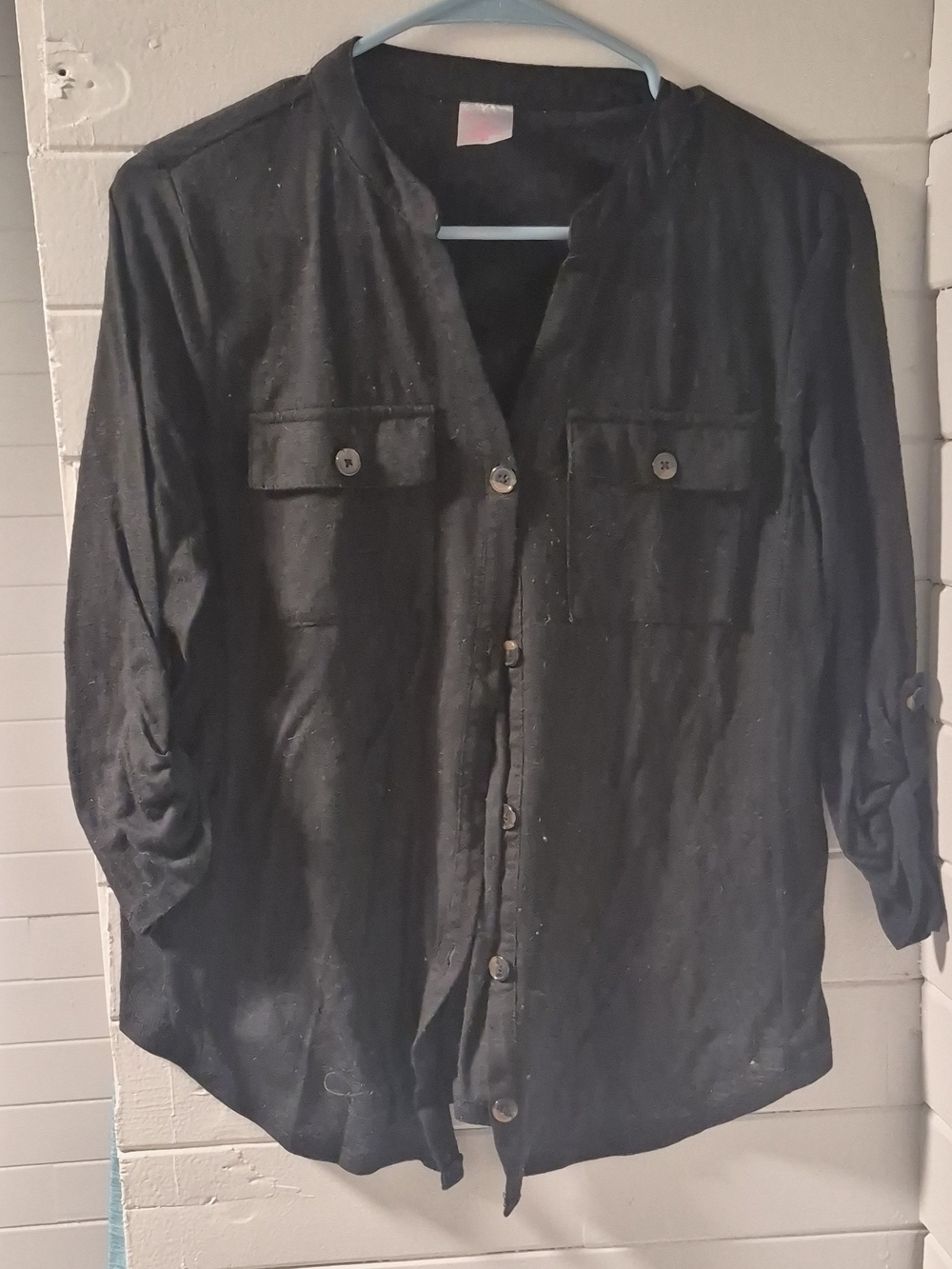 No Boundaries Black Button-Front Utility Jacket
